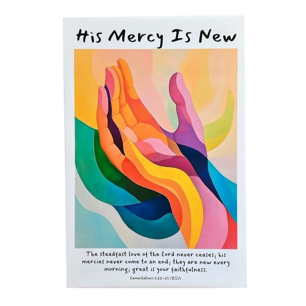 Colorful Mercy Christian Art Print, 12”x18” Wrapped Canvas - Picture 2 of 7